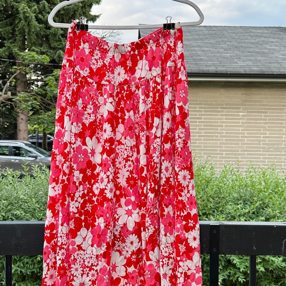 Floral Red and Pink Women's Skirt